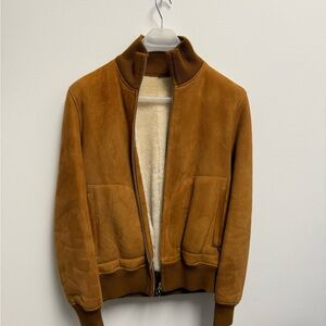 Sandro Cream Shearling Jacket